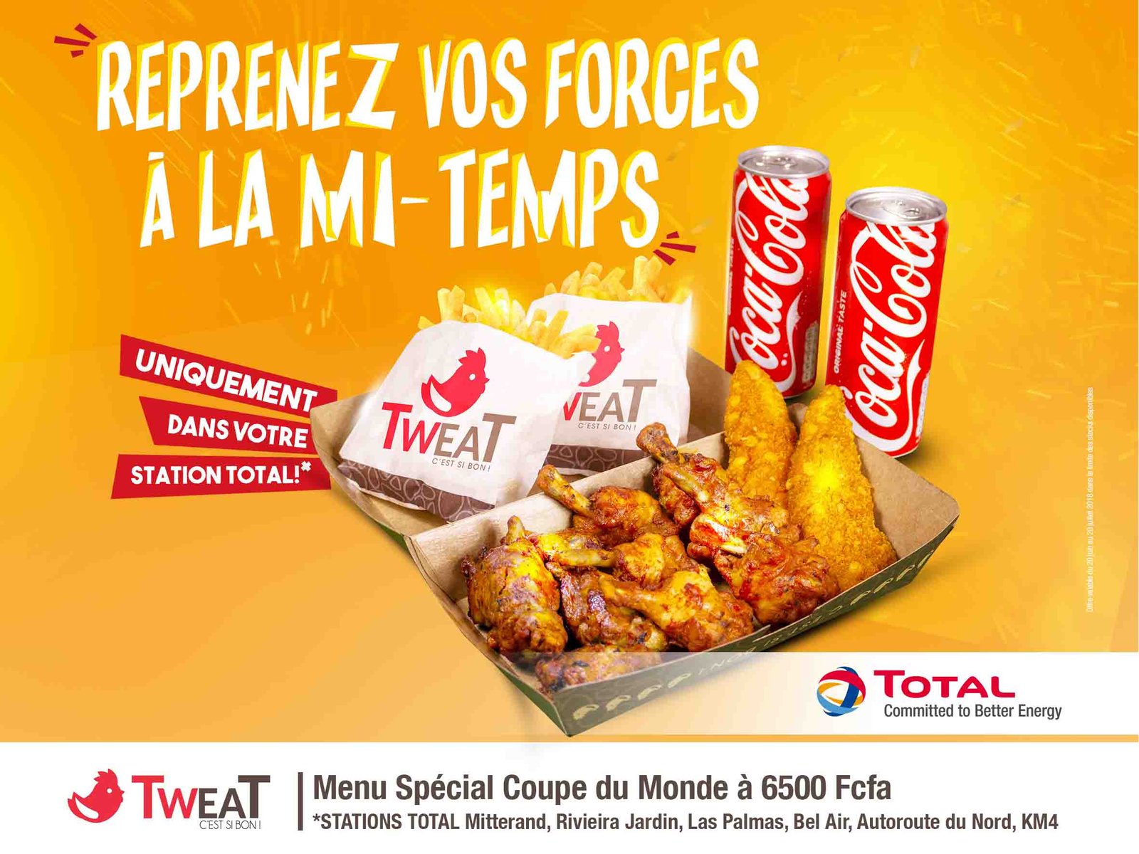 Menu spécial TWEAT en stations Total